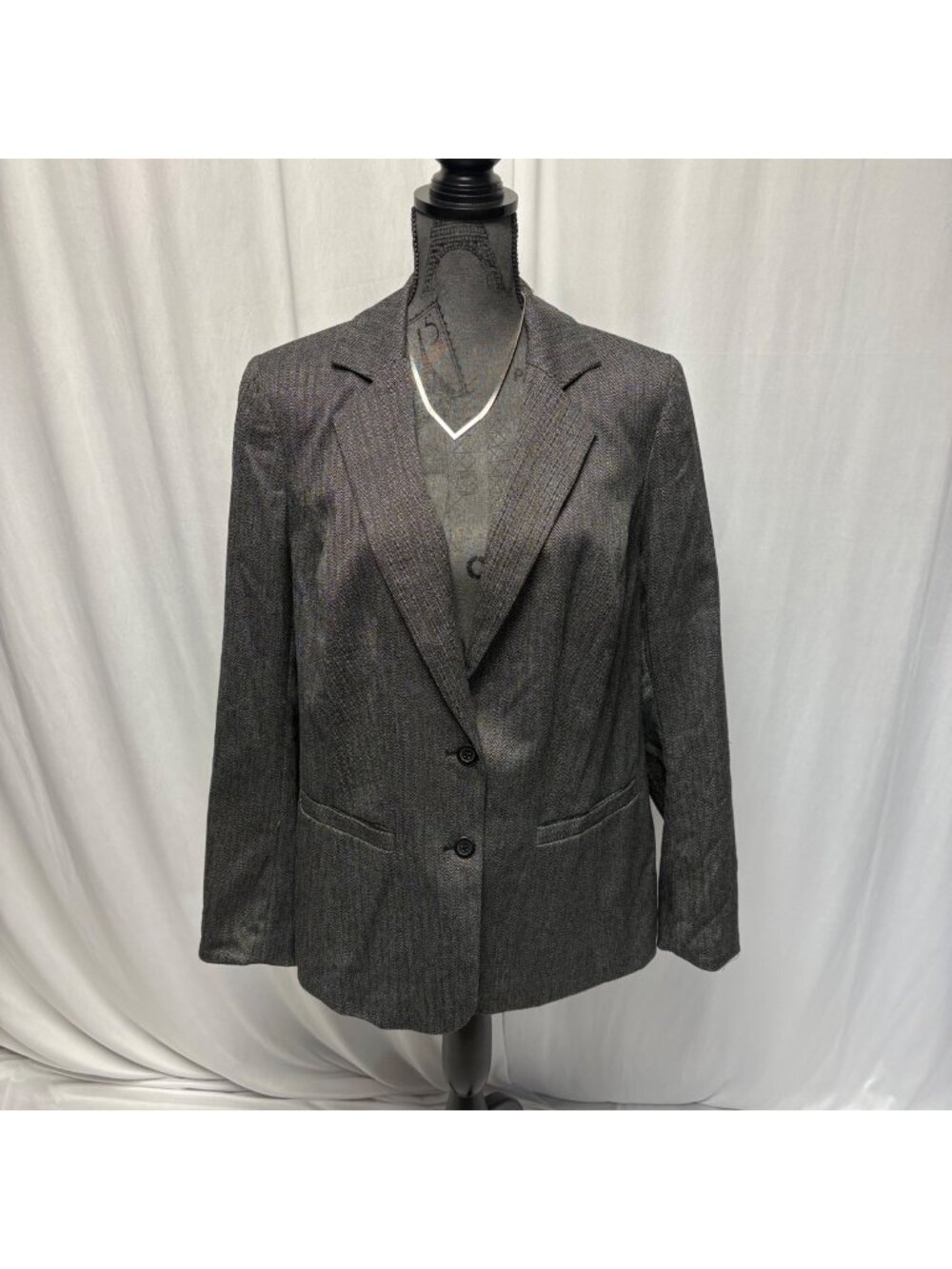 Lane Bryant Blazer Womens Size 16 Gray Tailored Stretch Career Jacket NEW